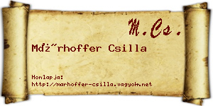 Márhoffer Csilla névjegykártya
